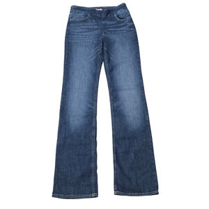Wrangler Denim Blue Jeans Straight Leg Elastic Waist M Tall
